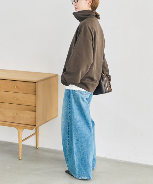 Spick & Span(スピックアンドスパン)の「《WEB限定 / 追加》裏毛ハイネックプルオーバー(Tシャツ/カットソー・レディース・ブラウン/ブラック・FREE)」の19枚目の写真