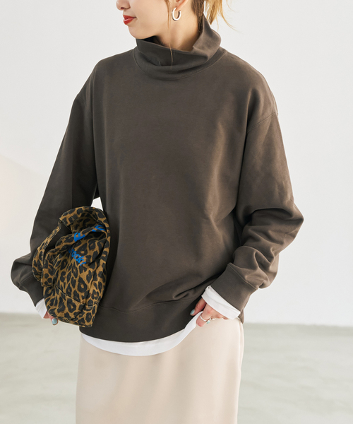 Spick & Span(スピックアンドスパン)の「《WEB限定 / 追加》裏毛ハイネックプルオーバー(Tシャツ/カットソー・レディース・ブラウン/ブラック・FREE)」の22枚目の写真