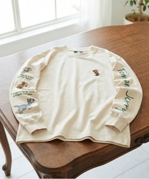 【TOM&JERRY/トムとジェリー】キャラクタープリント&刺繍USD加工ロングスリーブTシャツ 袖プリント&刺繍 ヴィンテージ風 ユニセックス