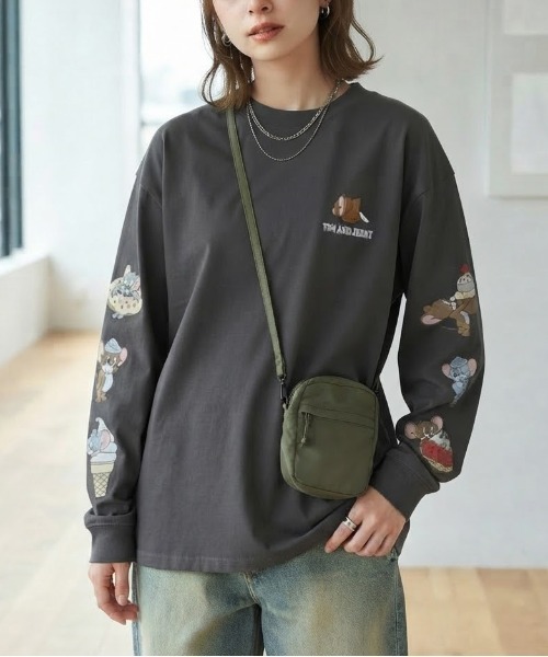 Tom&Jerry(トムアンドジェリー)の「【TOM&JERRY/トムとジェリー】キャラクタープリント&刺繍USD加工ロングスリーブTシャツ 袖プリント&刺繍 ヴィンテージ風 ユニセックス(Tシャツ/カットソー・メンズ・スミクロ/ブラック系その他/アイボリー/グレイッシュベージュ・LARGE/MEDIUM)」の17枚目の写真