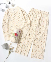 FRUIT OF THE LOOM（フルーツオブザルーム）の「FRUIT OF THE LOOM/フルーツオブザルーム セットアップ 総柄 ワッフル 長袖Tシャツ＆ロングパンツ＆ポーチ 3点セット/ルームウェア/ワンマイルウェア/パジャマ/レディース（ルームウェア/パジャマ）」