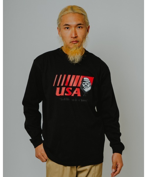 BIG MIKE(ビッグマイク)の「BIG MIKE ビッグマイク /26秋冬新作 チキンショップ ロゴ 長袖プリントTシャツ コットン アメカジ ユニセックス //// 102638373(Tシャツ/カットソー・メンズ・ホワイト/サンドベージュ/ブラック・LARGE/MEDIUM)」の2枚目の写真
