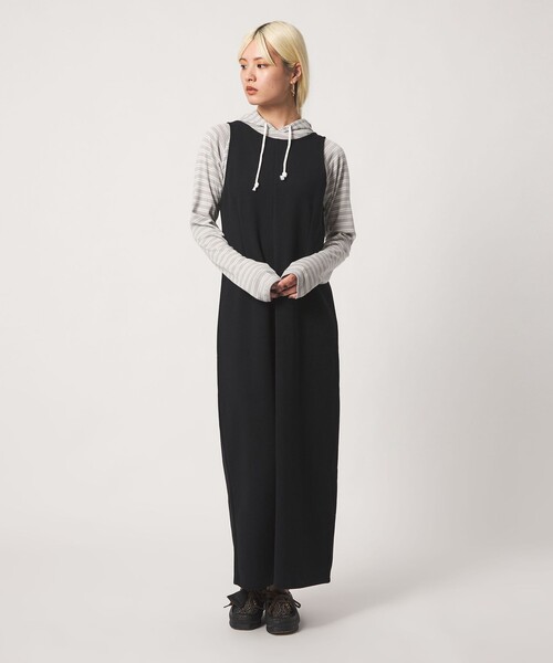 BEAUTY&YOUTH UNITED ARROWS（ビューティーアンドユースユナイテッドアローズ）の「ポリエステルブレンド バックV Iラインワンピース（ワンピース・レディース・ブラック/オリーブ・M/S）」の2枚目の写真