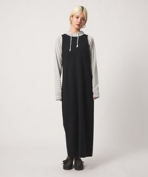 BEAUTY&YOUTH UNITED ARROWS（ビューティーアンドユースユナイテッドアローズ）の「ポリエステルブレンド バックV Iラインワンピース（ワンピース・レディース・ブラック/オリーブ・M/S）」の6枚目の写真