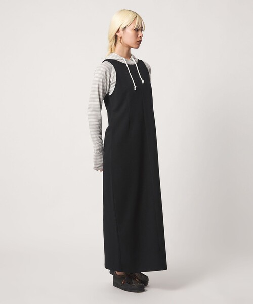 BEAUTY&YOUTH UNITED ARROWS（ビューティーアンドユースユナイテッドアローズ）の「ポリエステルブレンド バックV Iラインワンピース（ワンピース・レディース・ブラック/オリーブ・M/S）」の7枚目の写真