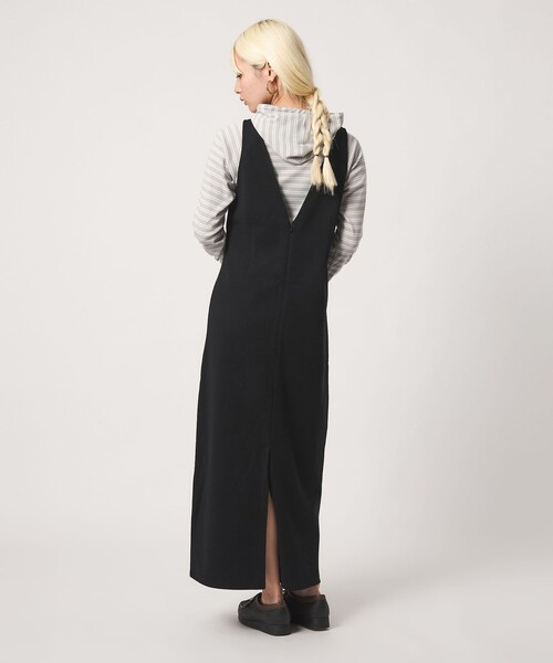 BEAUTY&YOUTH UNITED ARROWS（ビューティーアンドユースユナイテッドアローズ）の「ポリエステルブレンド バックV Iラインワンピース（ワンピース・レディース・ブラック/オリーブ・M/S）」の8枚目の写真