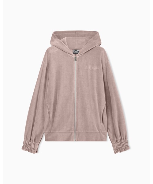 EMPORIO ARMANI EA7(エンポリオアルマーニイーエーセブン)の「<オンライン限定>【エンポリオ アルマーニ EA7】ウィメンズ ジップパーカー Athletic Velour(パーカー・レディース・サンドグレー・LARGE/X-SMALL/SMALL/MEDIUM)」の3枚目の写真