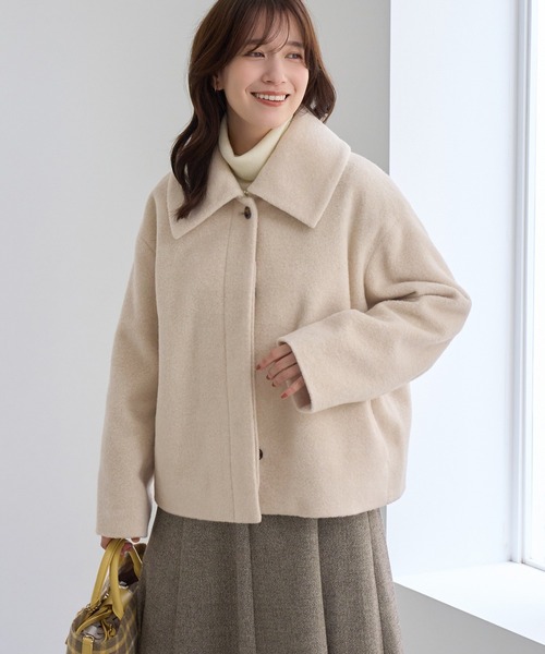 ROPE' PICNIC(ロペピクニック)の「ソフトブークレー ビックカラーコート(その他アウター・レディース・サックスブルー/チャコールグレー/キナリ・FREE)」の17枚目の写真