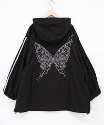 ScoLar | 563205:蝶刺繍レース マウンテンパーカー風ブルゾン(ブルゾン)