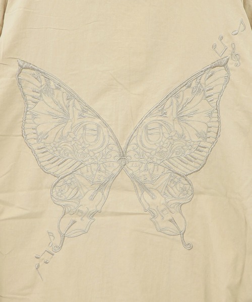 ScoLar(スカラー)の「563205:蝶刺繍レース マウンテンパーカー風ブルゾン(ブルゾン・レディース・ベージュ/カーキ/ブラック・M)」の4枚目の写真
