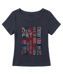 ロンドングランジスリムフィット半袖Tシャツ(ブルーチャコール)