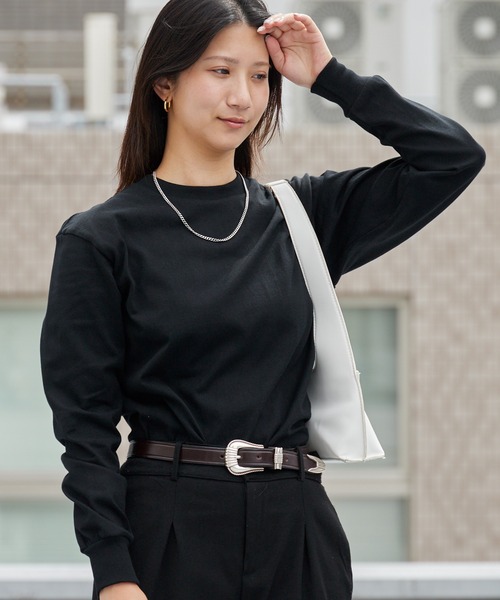 HANES(ヘインズ)の「Hanes/ヘインズ 1P KURO L/S T-SHIRT 無地 クルーネック ロングスリーブTシャツ パックT ベーシック シンプル 2026年秋冬 秋服 冬服(Tシャツ/カットソー・メンズ・ブラック・S/M/L/XL)」の7枚目の写真