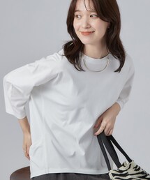 SHOO・LA・RUE | 【ひんやり/吸水速乾】クールドライコットン 綿100% ドルマン5分袖トップス(Tシャツ/カットソー)