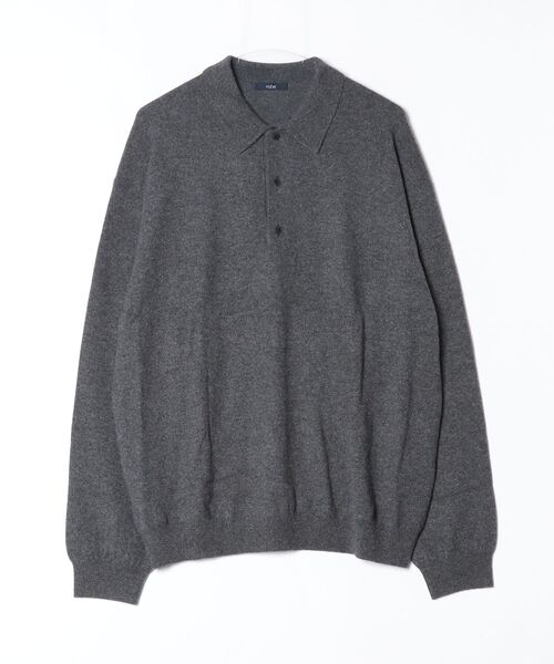 YLEVE(イレーヴ)の「YLEVE / CASHMERE KNIT POLO(ニット/セーター・メンズ・ブラウン/グレー系その他/ブルー/グレー・4/5)」の3枚目の写真