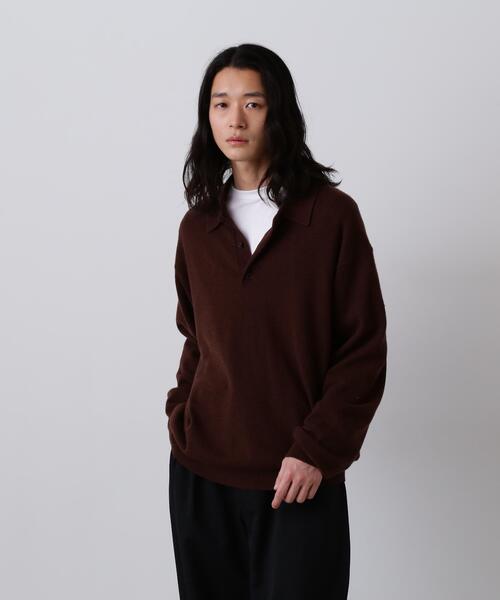 YLEVE(イレーヴ)の「YLEVE / CASHMERE KNIT POLO(ニット/セーター・メンズ・ブラウン/グレー系その他/ブルー/グレー・4/5)」の1枚目の写真