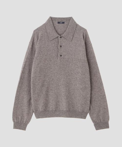 YLEVE(イレーヴ)の「YLEVE / CASHMERE KNIT POLO(ニット/セーター・メンズ・ブラウン/グレー系その他/ブルー/グレー・4/5)」の2枚目の写真