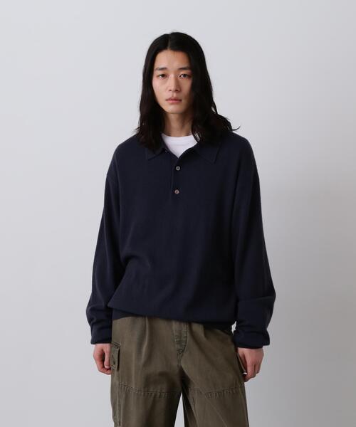 YLEVE(イレーヴ)の「YLEVE / CASHMERE KNIT POLO(ニット/セーター・メンズ・ブラウン/グレー系その他/ブルー/グレー・4/5)」の4枚目の写真