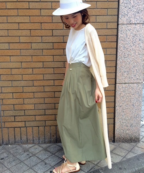 Noble（ノーブル）の「ギマコットン ドチガイテンジク ロングカーデ◆（カーディガン/ボレロ・レディース・ベージュ/ブラック・FREE）」の2枚目の写真