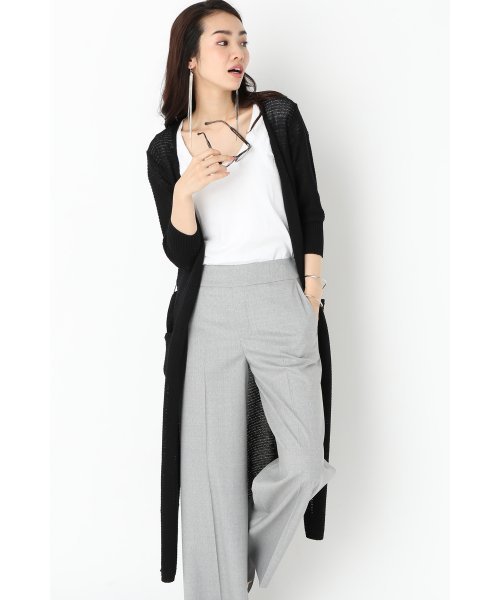 Noble（ノーブル）の「ギマコットン ドチガイテンジク ロングカーデ◆（カーディガン/ボレロ・レディース・ベージュ/ブラック・FREE）」の18枚目の写真