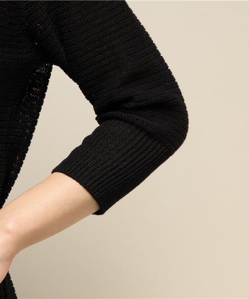 Noble（ノーブル）の「ギマコットン ドチガイテンジク ロングカーデ◆（カーディガン/ボレロ・レディース・ベージュ/ブラック・FREE）」の16枚目の写真