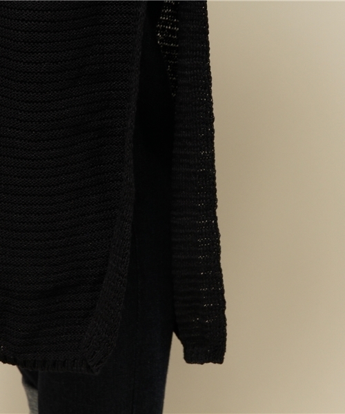 Noble（ノーブル）の「ギマコットン ドチガイテンジク ロングカーデ◆（カーディガン/ボレロ・レディース・ベージュ/ブラック・FREE）」の8枚目の写真