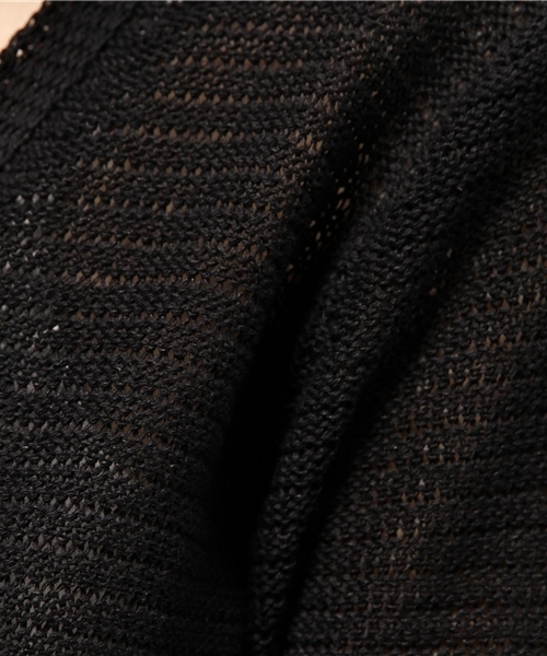 Noble（ノーブル）の「ギマコットン ドチガイテンジク ロングカーデ◆（カーディガン/ボレロ・レディース・ベージュ/ブラック・FREE）」の11枚目の写真