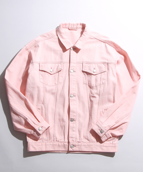 WEGO（ウィゴー）の「WEGO/BIGデニムジャケット（デニムジャケット・メンズ・ブラック/インディゴブルー/ダークインディゴブルー/ピンク・MEDIUM/LARGE）」の8枚目の写真