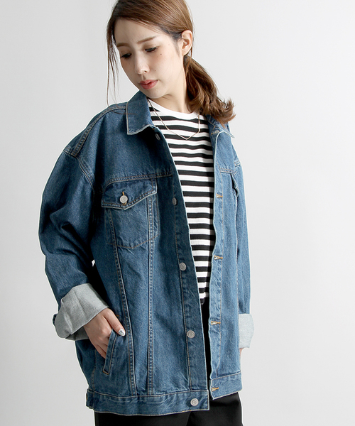 WEGO（ウィゴー）の「WEGO/BIGデニムジャケット（デニムジャケット・メンズ・ブラック/インディゴブルー/ダークインディゴブルー/ピンク・MEDIUM/LARGE）」の16枚目の写真