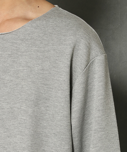 VENCEEXCHANGE（ヴァンスエクスチェンジ）の「裏毛カットオフ８分袖CNPO（Tシャツ/カットソー・メンズ・ブラック/グレー/ブルー・L/M）」の7枚目の写真