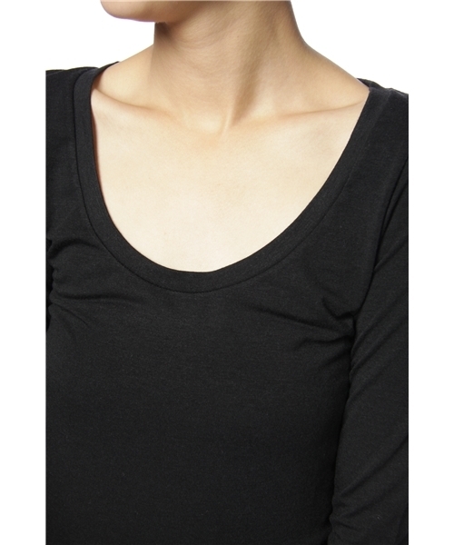 UNDER BAR moussy(アンダーバーマウジー)の「レーヨンBASICU NC L/S(Tシャツ/カットソー・レディース・トップグレー/ブラック/ベージュ/ホワイト/ネイビー・3/1/2)」の8枚目の写真