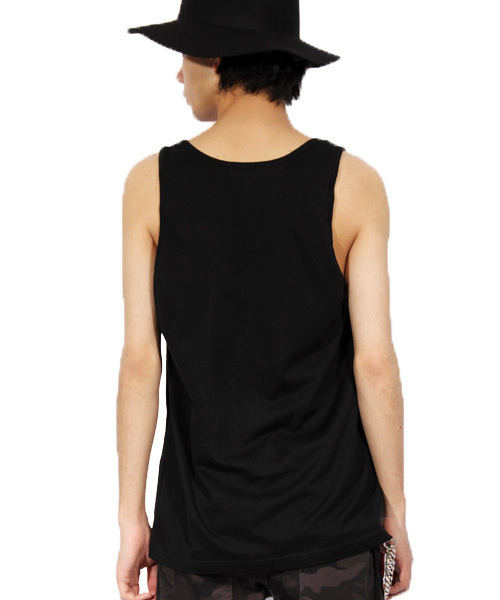 ８(eight)（エイト）の「無地 タンクトップ ノースリーブ 国産  （タンクトップ・メンズ・ブラック/ホワイト・LARGE/MEDIUM）」の6枚目の写真