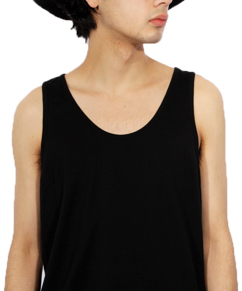 ８(eight)（エイト）の「無地 タンクトップ ノースリーブ 国産  （タンクトップ・メンズ・ブラック/ホワイト・LARGE/MEDIUM）」の7枚目の写真