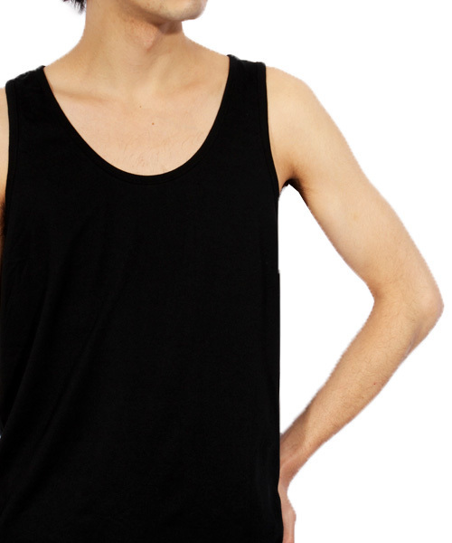 ８(eight)（エイト）の「無地 タンクトップ ノースリーブ 国産  （タンクトップ・メンズ・ブラック/ホワイト・LARGE/MEDIUM）」の15枚目の写真