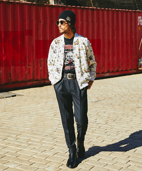 HYSTERIC GLAMOUR（ヒステリックグラマー）の「ISLAND FEVER総柄 スカジャン（スカジャン・メンズ・ホワイト系その他/ブルー系その他/ブラック系その他・SMALL/MEDIUM/LARGE）」の5枚目の写真