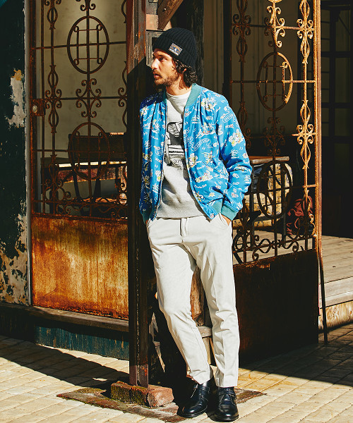 HYSTERIC GLAMOUR（ヒステリックグラマー）の「ISLAND FEVER総柄 スカジャン（スカジャン・メンズ・ホワイト系その他/ブルー系その他/ブラック系その他・SMALL/MEDIUM/LARGE）」の7枚目の写真