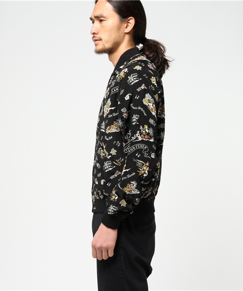 HYSTERIC GLAMOUR（ヒステリックグラマー）の「ISLAND FEVER総柄 スカジャン（スカジャン・メンズ・ホワイト系その他/ブルー系その他/ブラック系その他・SMALL/MEDIUM/LARGE）」の9枚目の写真