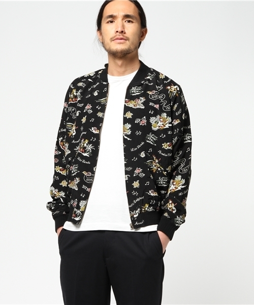 HYSTERIC GLAMOUR（ヒステリックグラマー）の「ISLAND FEVER総柄 スカジャン（スカジャン・メンズ・ホワイト系その他/ブルー系その他/ブラック系その他・SMALL/MEDIUM/LARGE）」の11枚目の写真