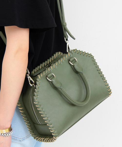 BEAUTY&YOUTH UNITED ARROWS（ビューティーアンドユースユナイテッドアローズ）の「BY∴ カガリミニボストンバッグ -2WAY- ◆（ボストンバッグ・レディース・ブラック/オリーブ・FREE）」の4枚目の写真