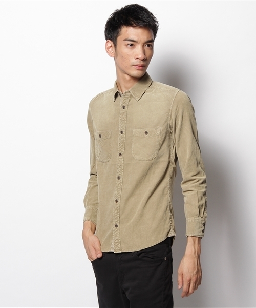 NANO universe（ナノユニバース）の「硫化染めCorduroySH  L/S（シャツ/ブラウス・メンズ・ベージュ/ブラウン/サーモンピンク/グレイッシュベージュ・MEDIUM/LARGE）」の3枚目の写真