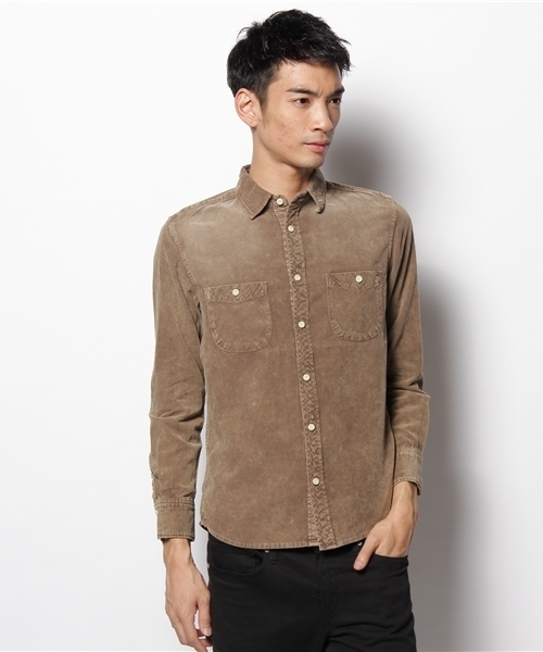 NANO universe（ナノユニバース）の「硫化染めCorduroySH  L/S（シャツ/ブラウス・メンズ・ベージュ/ブラウン/サーモンピンク/グレイッシュベージュ・MEDIUM/LARGE）」の2枚目の写真