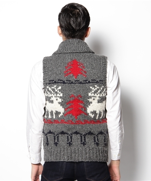 カウチンベスト シリアルNo.付き 楽天市場】カウチンベスト メンズ ショール襟 ローケージ ジップアップ