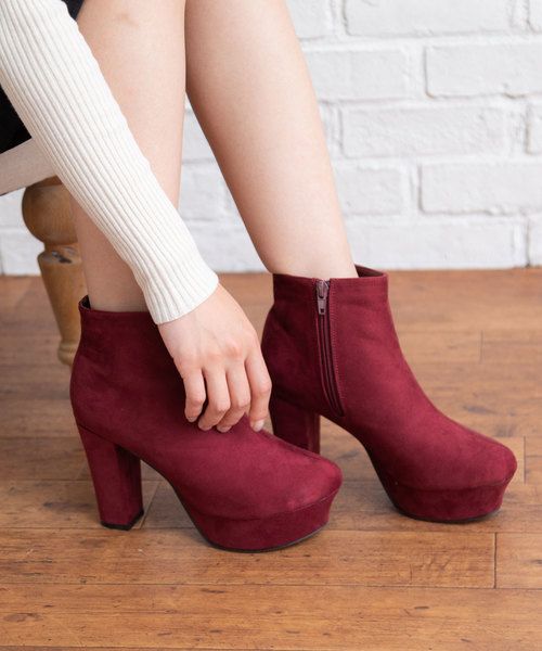 ブーツ シューズ太ヒールシンプルショートブーツ ブーツ 夢展望 ユメテンボウ のファッション