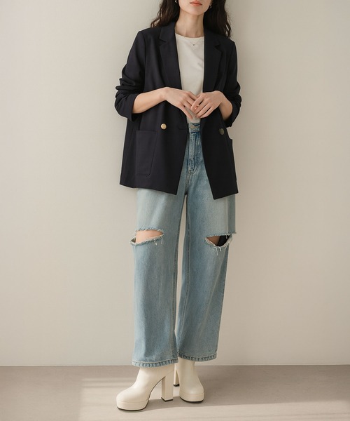 Newlyme（ニューリーミー）の「太ヒールシンプルショートブーツ（ブーツ・レディース・ブラック/ブラック系その他/ダークブラウン/ボルドー/モカ/ブルー/グレー/ブラウン系その他/ホワイト・21.5cm/24.0cm/23.0cm/23.5cm/22cm/22.5cm/25.5cm/25.0cm/24.5cm/24.5㎝/23.5㎝/26cm/21cm/21.5㎝/25㎝/22.5㎝/23㎝/24㎝/23cm/25cm/24cm/21.0cm/22.0cm/26.0cm）」の19枚目の写真