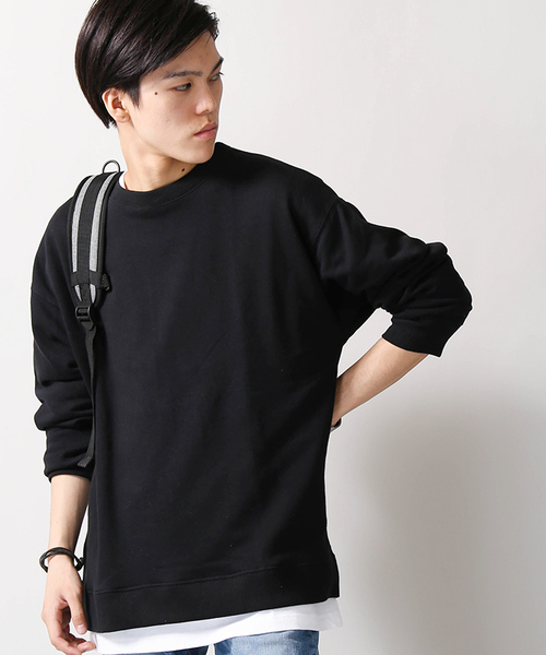 WEGO（ウィゴー）の「WEGO/サイドスリットビッグシルエットプルオーバー（スウェット・メンズ・ホワイト/ブラック/ベージュ/ネイビー/レッド/ブルー/グリーン・SMALL/MEDIUM/LARGE）」の3枚目の写真