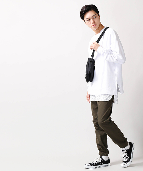 WEGO（ウィゴー）の「WEGO/サイドスリットビッグシルエットプルオーバー（スウェット・メンズ・ホワイト/ブラック/ベージュ/ネイビー/レッド/ブルー/グリーン・SMALL/MEDIUM/LARGE）」の12枚目の写真