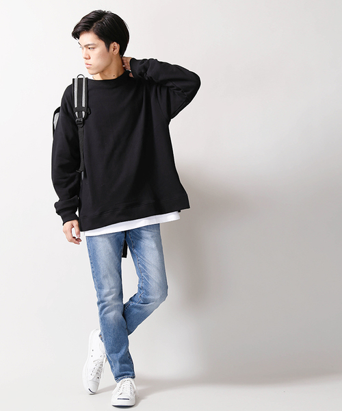 WEGO（ウィゴー）の「WEGO/サイドスリットビッグシルエットプルオーバー（スウェット・メンズ・ホワイト/ブラック/ベージュ/ネイビー/レッド/ブルー/グリーン・SMALL/MEDIUM/LARGE）」の15枚目の写真