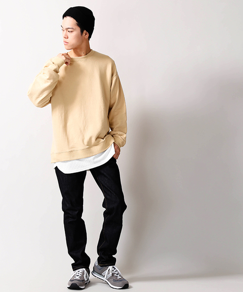 WEGO（ウィゴー）の「WEGO/サイドスリットビッグシルエットプルオーバー（スウェット・メンズ・ホワイト/ブラック/ベージュ/ネイビー/レッド/ブルー/グリーン・SMALL/MEDIUM/LARGE）」の18枚目の写真