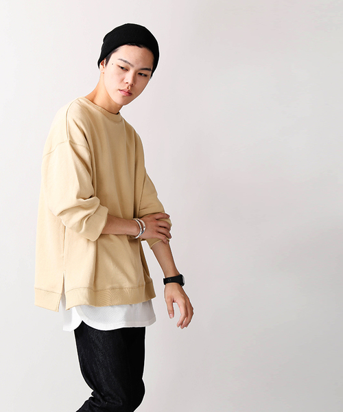 WEGO（ウィゴー）の「WEGO/サイドスリットビッグシルエットプルオーバー（スウェット・メンズ・ホワイト/ブラック/ベージュ/ネイビー/レッド/ブルー/グリーン・SMALL/MEDIUM/LARGE）」の19枚目の写真