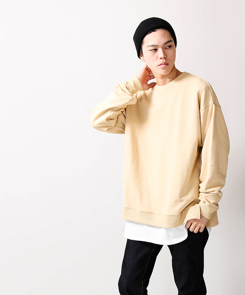 WEGO（ウィゴー）の「WEGO/サイドスリットビッグシルエットプルオーバー（スウェット・メンズ・ホワイト/ブラック/ベージュ/ネイビー/レッド/ブルー/グリーン・SMALL/MEDIUM/LARGE）」の20枚目の写真