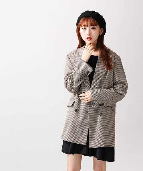 WEGO(ウィゴー)の「WEGO/レトロチェックオーバージャケット(テーラードジャケット・レディース・ブラウン系その他3/ブラウン系その他2/レッド系その他2/グレー系その他2・FREE)」の21枚目の写真